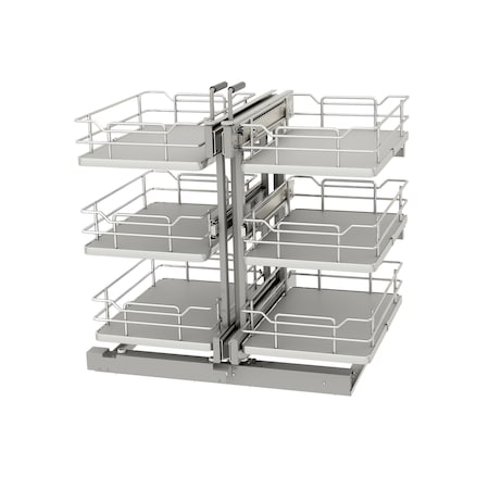 Rev-A-Shelf Steel, Gray, 26.4 in W, 26.5 in H, 20.4 in L, Gray 53PSPE3-15SC-GR